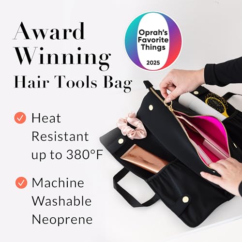 Image 3 of KUSSHI Hair Tools Bag - Neoprene Hair Tools Travel Bag & Hair Accessories Organizer Case (Black)
