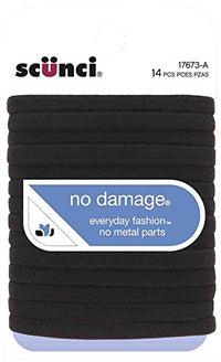 Thumbnail for Image 1 of Default Title for the product Scunci No Damage Elastic Hair Bands, Black