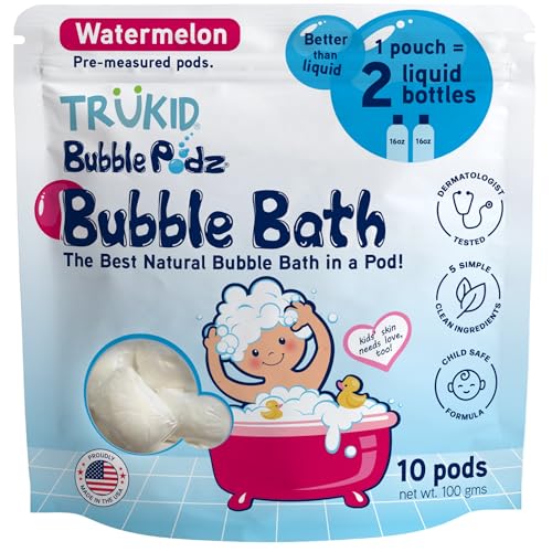 Image 7 of Watermelon / 10 Count (Pack of 1) for the product TruKid Bubble Podz Bubble Bath for Kids, Toddlers, & Babies