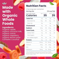 Thumbnail for Image 2 of Amara Smoothie Melts - Carrot Raspberry - Baby Snacks Made With Fruits and Vegetables - Healthy Toddler Snacks For Your Kids Lunch Box - Organic Plant Based Yogurt Melts - 6 Resealable Bags