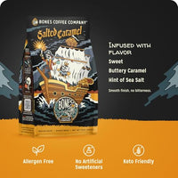 Thumbnail for Image 3 of Bones Coffee Company Salted Caramel Flavored Coffee, Medium Roast Low Acid Arabica Beans, 12 Oz Ground