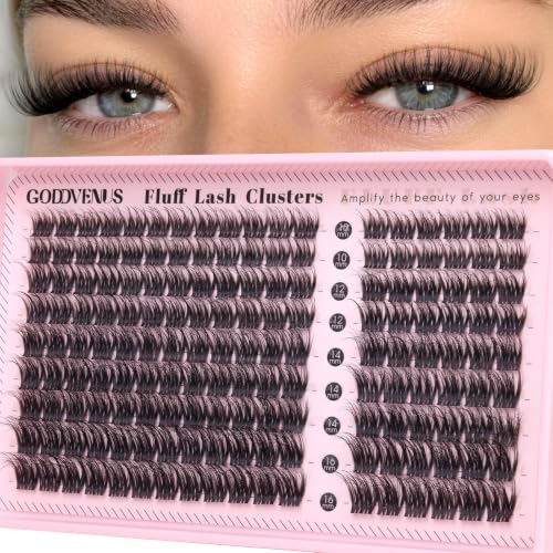Image 6 of F-Full lash cluster for the product Goddvenus Fluffy Lash Clusters Natural D Curl Cluster Eyelash Extensions