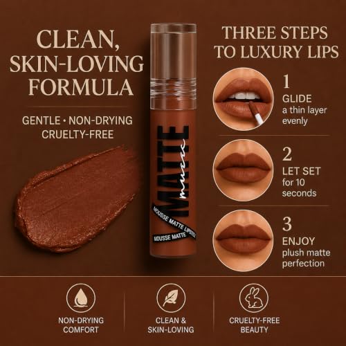 Image 6 of Generic M.A.R.S Mousse Matte Liquid Lipstick ?Brown Nude Shade