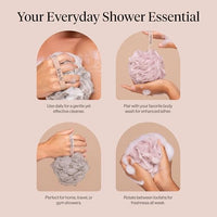 Thumbnail for Image 7 of Kitsch Shower Loofah – Soft Mesh Body Scrubber & Bath Sponge - 3pc Set