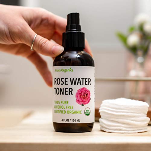 Image 3 of Rose Water Spray for Face - Facial Toner & Hair Mist - USDA Certified Organic - 100% Pure & Alcohol Free - 4 Oz