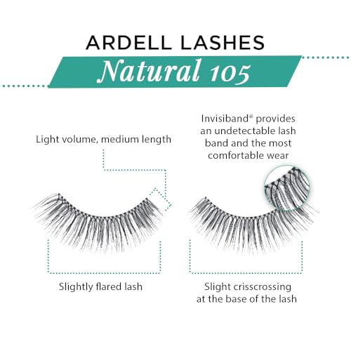 Image 5 of Ardell Natural 105 False Eyelashes Black, 6 Pairs