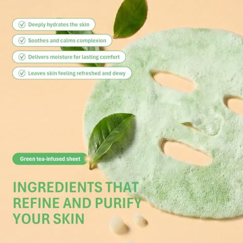 Image 4 of Purederm Green Tea Bubble Face Mask 5 Pack