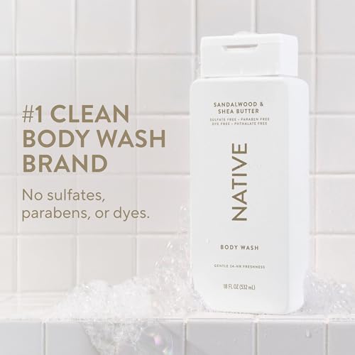 Image 2 of Native Clean Body Wash for Women & Men, Sandalwood & Shea Butter, 18 fl oz