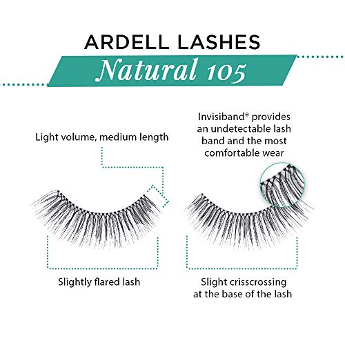 Image 4 of Ardell Natural False Eyelashes 105 - Black, 4 Pack