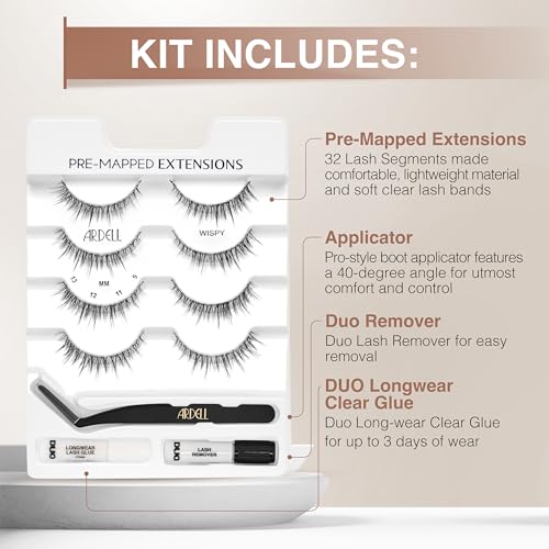 Image 3 of Ardell Pre-Mapped Wispy Eyelash Extensions Kit Lash Glue & Remover, 4 Pack