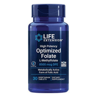 Thumbnail for Life Extension High Potency Optimized Folate L-Methylfolate 8500 Mcg DFE 30 Veg Caps