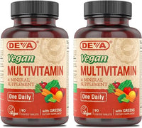 Thumbnail for Image 1 of 90 Count (Pack of 2) for the product DEVA Vegan Multivitamin & Mineral Supplement with Iron 2-Pack, 90 Coated Tablets Each