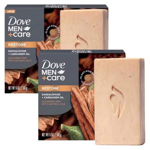Image 1 of Default Title for the product DOVE MEN + CARE Cleansing Bar Soap Sandalwood + Cardamom Oil 5 oz Pack of 8