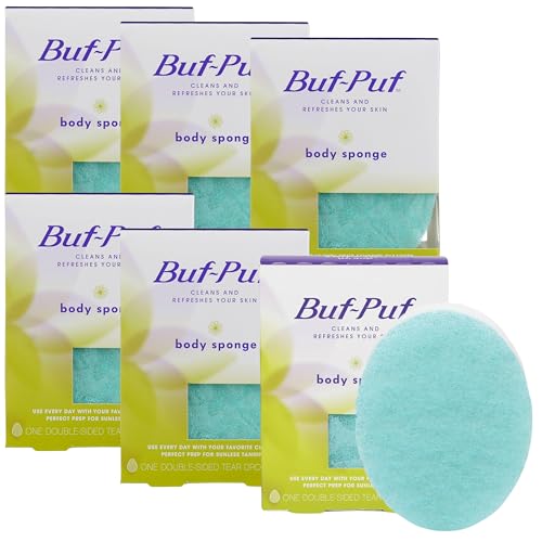 Image 1 of 1 Count (Pack of 6) for the product Buf-Puf Body Sponge Bath Sponge Dermatologist Developed Reusable Exfoliating