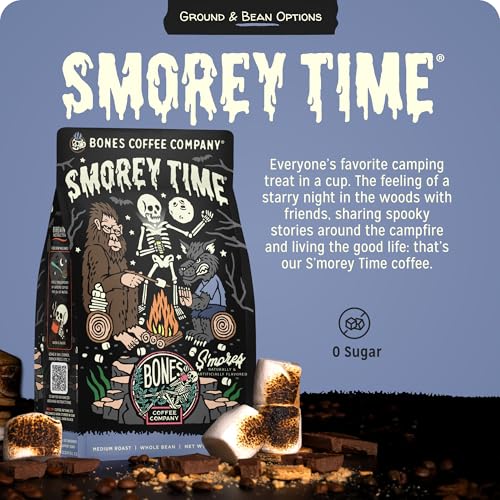 Image 2 of Bones Coffee Company S'morey Time Flavored Coffee - Medium Roast - Ground or Whole Bean - 12 Oz