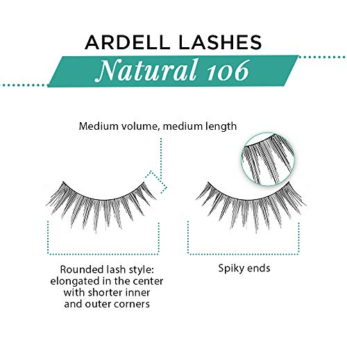 Image 4 of Ardell False Eyelashes 106 - Black, Lightweight Strip Lashes Natural Volume & Length for Everyday Wear, 4 Pack