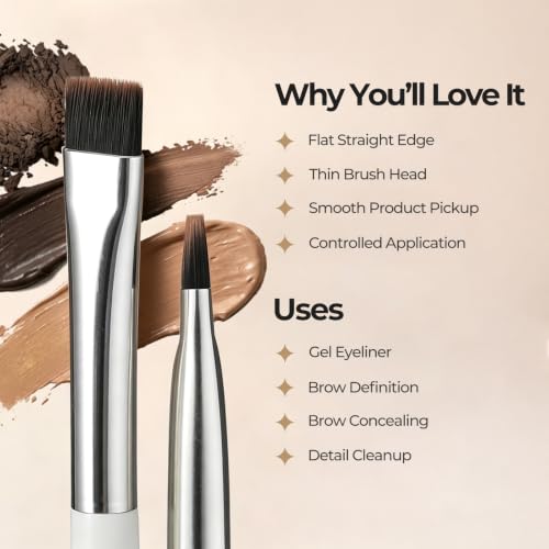Image 3 of ALBEAUT Flat Eyebrow Concealer Brush, Eyeliner Definer Makeup Brush