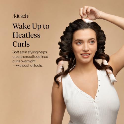Image 2 of Kitsch Satin Heatless Curls Overnight Set - Sunset Tie Dye