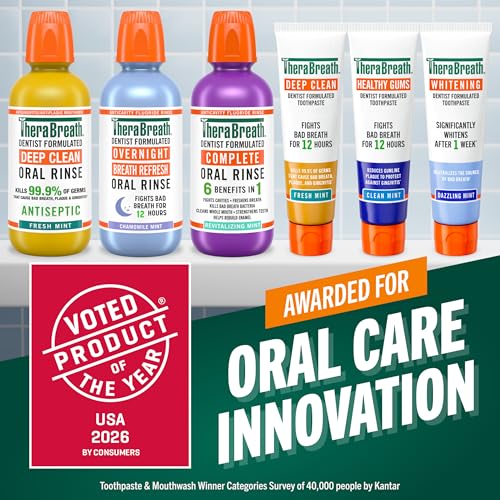 Image 4 of TheraBreath Deep Clean Mouthwash, Fresh Mint Flavor, 16 fl oz, 2-Pack