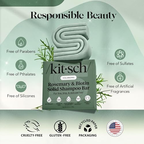 Image 4 of Kitsch Rosemary & Biotin Shampoo Bar Soap for Hair Growth - 3.5 oz