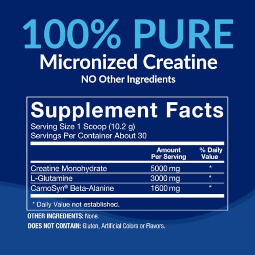 Image 3 of BodyTech Creatine + Glutamine Powder, Unflavored, 10.8 Oz, 30 Servings