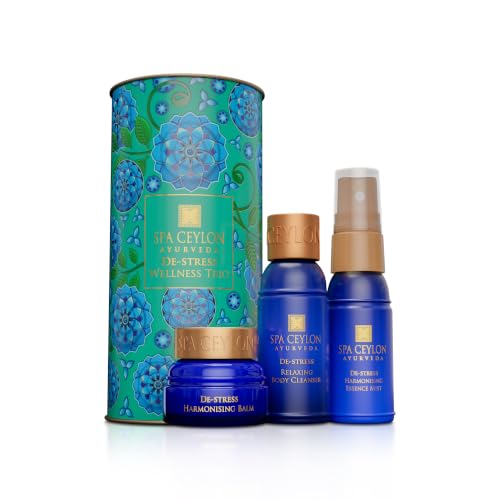 Image 1 of Default Title for the product SPA CEYLON De-Stress Wellness Trio Set, Holistic Spa Essentials for Calming, Natural Ingredients, Ayurvedic Bath Gift Set, Shower Gel, Body Mist, Balm (150 g, Frankincense)