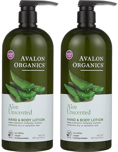 Image 1 of Default Title for the product Avalon Organics Hand & Body Lotion Aloe Unscented 32 Oz Pack of 2
