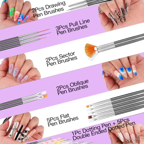 Image 6 of Teenitor Acrylic Nail Kit with Nail Charms Nail Tips Chrome Nail Powder