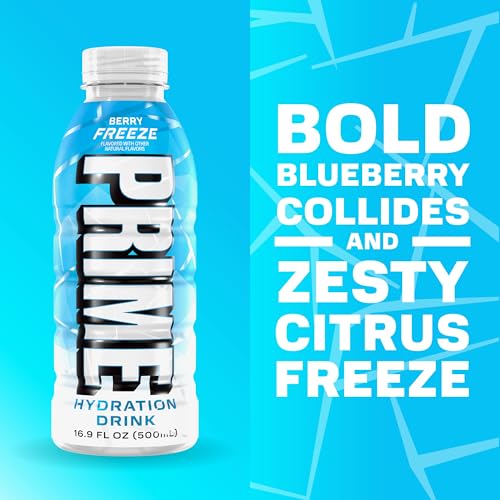 Image 3 of PRIME Hydration BERRY FREEZE, Sports Drinks, Electrolyte Enhanced for Ultimate Hydration, 250mg BCAAs, B Vitamins, Antioxidants, Low Sugar, 16.9 Fl Oz, 12 Pack