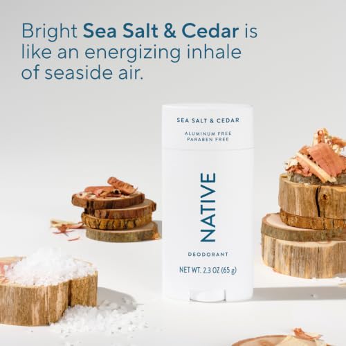 Image 4 of Native Deodorant Contains Naturally Derived Ingredients, 72 Hour Odor Control, Aluminum Free, Sea Salt & Cedar 2.3 oz (Pack of 2)