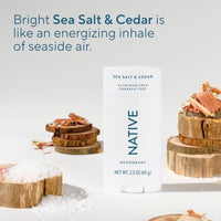 Thumbnail for Image 4 of Native Deodorant Contains Naturally Derived Ingredients, 72 Hour Odor Control, Aluminum Free, Sea Salt & Cedar 2.3 oz (Pack of 2)