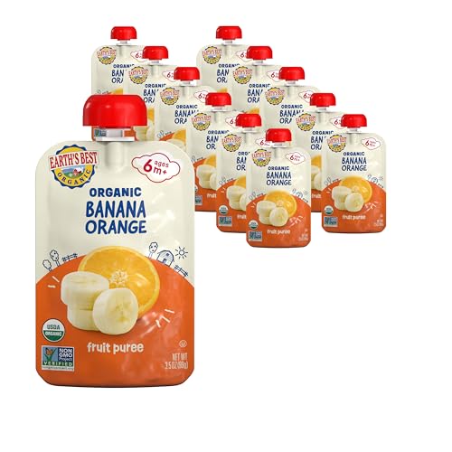 Image 1 of Default Title for the product Earth's Best Organic Banana Orange Pouch, 3.5 oz (Pack of 12)