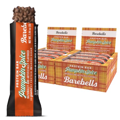 Image 1 of Default Title for the product BAREBELLS Barebells Protein Bars Pumpkin Spice – 12 Count, 20g High Protein Treats – Seasonal Pumpkin Spice Nutrition Bar with Low Sugar – On-The-Go Breakfast or Post-Workout Snack (Pack of 2)