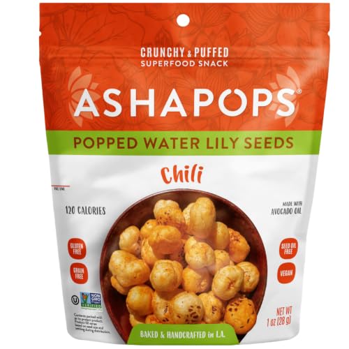 Image 1 of Default Title for the product AshaPops Popped Water Lily Seeds, Chili, 1 oz Bags, Pack of 1