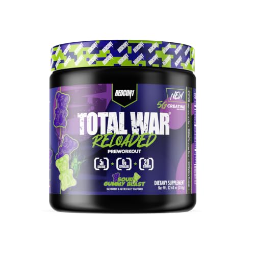 Image 8 of NEW Sour Gummy Bear (Reloaded) - 20 Servings for the product REDCON1 Total War Pre Workout Powder