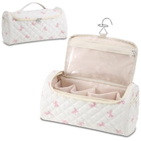 Thumbnail for Image 6 of Bow D-Pink for the product GISMTR Quilted Hair Tools Travel Case