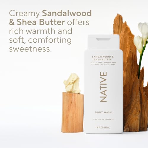 Image 5 of Native Clean Body Wash for Women & Men, Sandalwood & Shea Butter, 18 fl oz