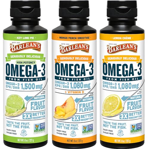 Image 1 of Default Title for the product Barlean's Omega-3 Fish Oil Liquid, 1500mg EPA & DHA, Variety Pack, 8oz