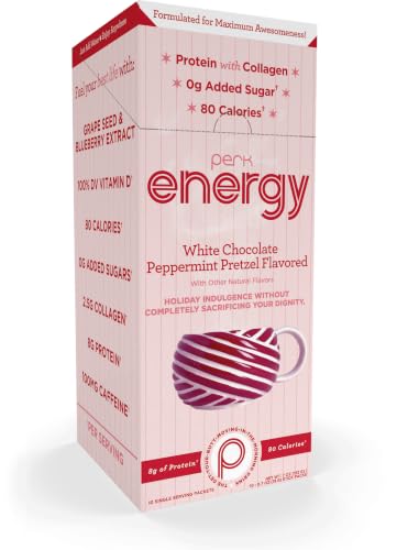 Image 1 of Default Title for the product Perk Energy Drink Mix (White Chocolate Peppermint Pretzel) 10 Stick Packs