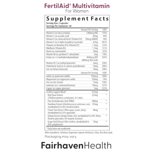Image 2 of Fairhaven Health FertilAid Multivitamin & OvaBoost Capsules
