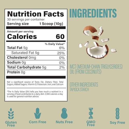 Image 2 of BUBS Naturals MCT Oil Powder - Premium MCT Oil & Keto Coffee Creamer - 10.6 oz