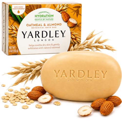 Image 1 of Default Title for the product YARDLEY LONDON Yardley Oatmeal and Almond Bar Soap, 4 Ounce (Pack of 4)