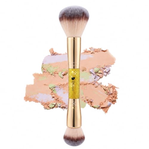 Image 1 of Default Title for the product DUcare Dual End Powder Kabuki Makeup Brush Gold Glitter Vegan Synthetic for Liquid Cream Setting Powder