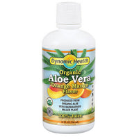 Thumbnail for Dynamic Health Laboratories Organic Aloe Vera Juice Orange-Mango Flavor 32 OZ