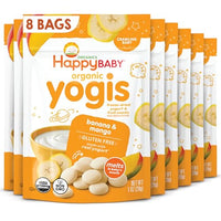 Thumbnail for Image 1 of Default Title for the product Happy Baby Yogis Banana & Mango Yogurt Bites 1oz Pouch (8 Pack)