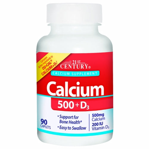 21st Century Calcium Plus Vitamin D3 500mg 90 Tabs