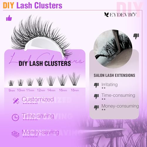 Image 7 of EYDEVRO Wispy Lash Clusters Natural Eyelash Clusters DIY Lash Extensions