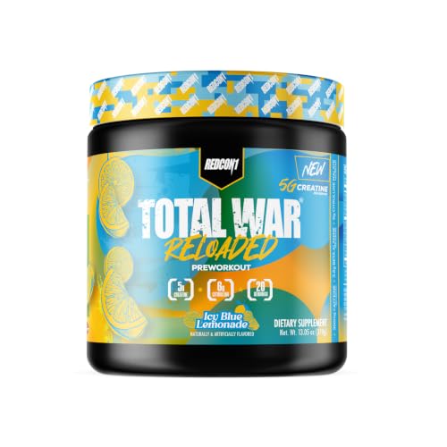 Image 10 of NEW Icey Blue Lemonade (Reloaded) - 20 Servings for the product REDCON1 Total War Pre Workout Powder