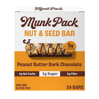 Thumbnail for Image 1 of Default Title for the product Munk Pack Fiber Nut Bars, 5g Fiber, Peanut Butter Dark Chocolate | 24 Count