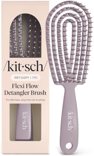 Image 1 of Default Title for the product Kitsch Flexi Flow Detangler Brush, Hair Brushes For Women - Soft Violet